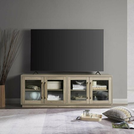 HUDSON&CANAL Donovan Rectangular TV Stand for TVs up to 80 in Antiqued Gray Oak TV1838